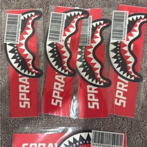 SPRAYGROUND Red and Black Shark Mouth Stickers 5x20